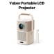 Yaber Portable LCD Projector 450 ANSI Lumens, 1080P, JBL Dual 5W, Dolby, Auto Focus – Cream | T2 Plus