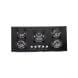 Clikon 5 Burner Gas Hob Stainless Steel Glass Top, Auto Ignition System, Heavy Duty Pan Support | Black/Silver - CK4297