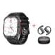 Swiss Military Alps Sport Smartwatch – Red Buttons, Gun Metal Case, Black Strap + Delta7 Pro Buds| SM-BD-ALPS-SP-D7PRO-RB-GM-BKS