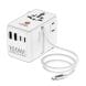 Swiss Military International Travel Adapter 100W GaN – Universal Charger with Inbuilt Cable, Compact Fast Charging, White | SM-TC-100W-GAN-MINI-CABLE-WHI