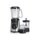 Black+Decker 600W Glass Blender With Glass Jar And Two Mills, Mincer And Grinder, 1.5L Capacity, 3 Speed Controls - Black/Silver - BX600G-B5