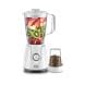 Black+Decker 400W Blender With Grinder And 1 Jar + 1 Mill, 1.5L Capacity, Stainless Steel Blades - White - BX4030-B5
