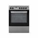 ALM Vitro Ceramic Free Standing Electric Cooker 60x60cm, 4 Hobs, Top And Bottom Heating Elements, Grill Function, 6 Cooking Functions - Silver - ALM-6060CS