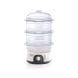 Black+Decker 3-Tier Food Steamer 775W, Stackable Design, Mechanical Timer, Dishwasher-Safe Parts - White - HS6000-B5
