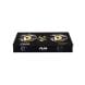 ALM Countertop 2-Burner Gas Stove, Black Glass Surface, Instant Ignition, Efficient Burners, Low Gas Consumption, Durable Construction - Black - ALM-GS8112G