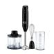 Black+Decker 3-in-1 Multifunction Hand Blender 600W With Chopper, Anti-Slip Design, Dual Speed Control, Stainless Steel Blades - Black/Clear - HB600-B5