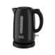 Black+Decker Plastic Electric Kettle 2200W 1.7L, Rapid Boiling, Boil-Dry Protection, Concealed Heating Element - Black - JC64-B5