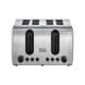 Black+Decker 4-Slice Stainless Steel Toaster 2100W, Extra-Wide Slots, Dual Browning Control, Removable Crumb Tray - Silver - ET444-B5