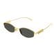 Gucci GG1802S Round Sunglasses – Lightweight Metal Frame, Retro-Inspired Design, Grey UV Protection Lenses | Gold/Grey - 889652528298