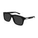 Gucci GG2077S Rectangle Sunglasses – Bold Acetate Frame, Solid UV Protection Lenses, Luxury Italian Designer Eyewear | Black/Grey - 889652625096