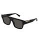 Gucci Men GG1960S Square Sunglasses – Recycled Acetate Full-Rim Frame, Grey UV Protection Lenses, Luxury Designer Eyewear | Black/Grey - 889652568607