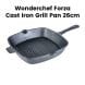 Wonderchef 26cm Forza Cast Iron Grill Pan - Black | 63153473