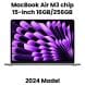 Apple 15-inch MacBook Air: Apple M3 chip with 8-core CPU and 10-core GPU, 16GB, 256GB SSD - Space Grey |MC9D4AB/A