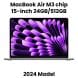 Apple 15-inch MacBook Air: Apple M3 chip with 8-core CPU and 10-core GPU, 24GB, 512GB SSD - Space Grey |MC9H4ZS/A