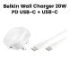 Belkin 20 W PD USB-C Wall Charger + USB-C Cable 1 m (UK Plug) | White | WCA009MY1MWH-B6