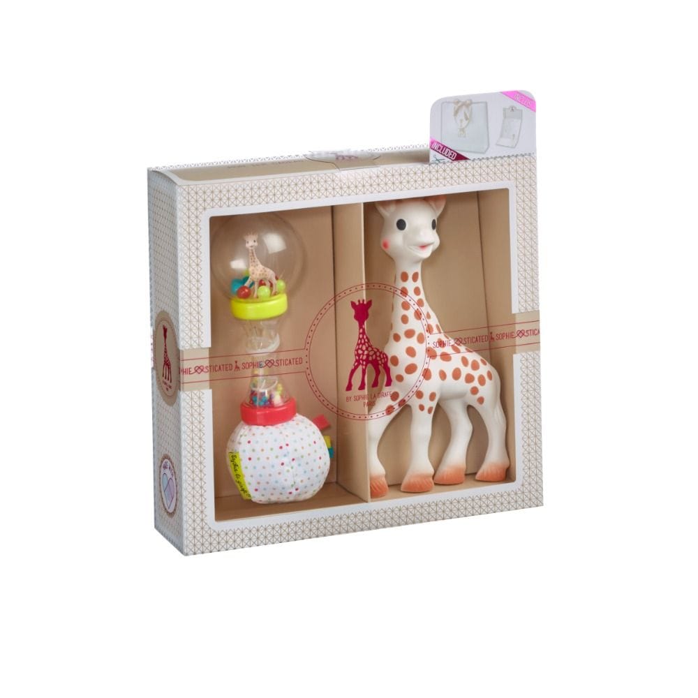 Sophie La Girafe Giraffe Teether Maracas Gift Set 0+ Monthss, Adorable Design, Sensory Stimulation, Sophisticated Classical Composition 4 - Multicolour