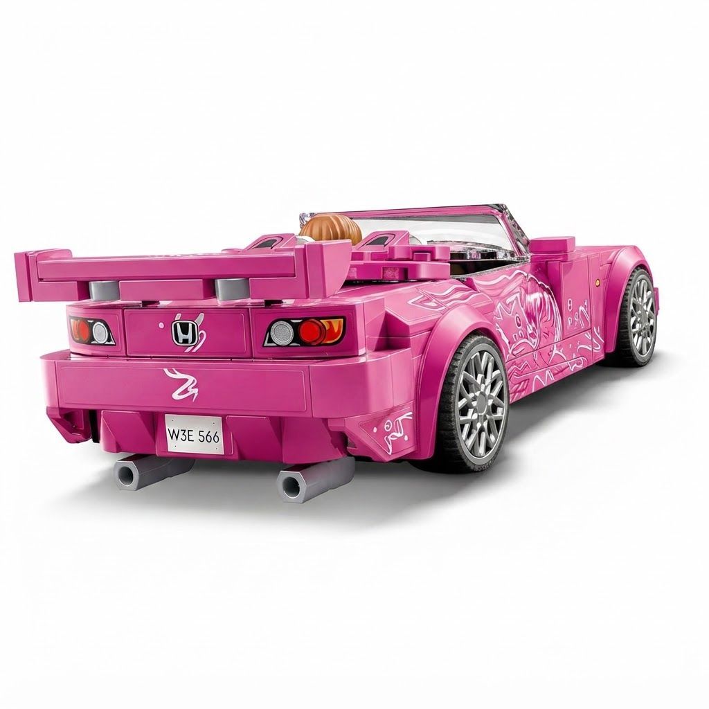 LEGO Speed Champions 2 Fast 2 Furious Honda S2000, Pink Collectible Race Car Toy for Kids Suki, 9+ years