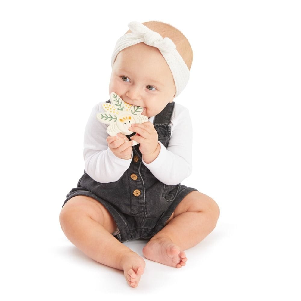 Sophie La Girafe 5 Senses Teething Ring Mille Feuille 0+ Monthss, Leaf-like Design, Lightweight, 100% Natural Rubber - Multicolour