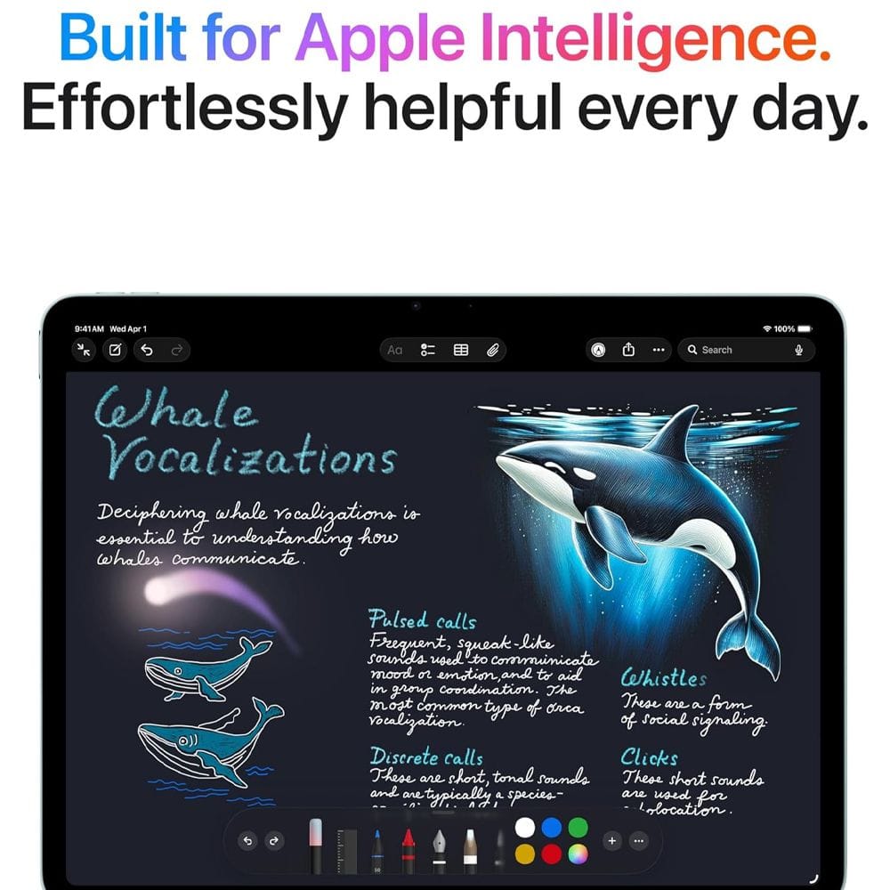 Apple iPad Air 11-inch (M4) Wi-Fi 256GB Tablet, Liquid Retina Display, Apple Intelligence, Wi-Fi 7 & Touch ID | Blue - MH364AB/A