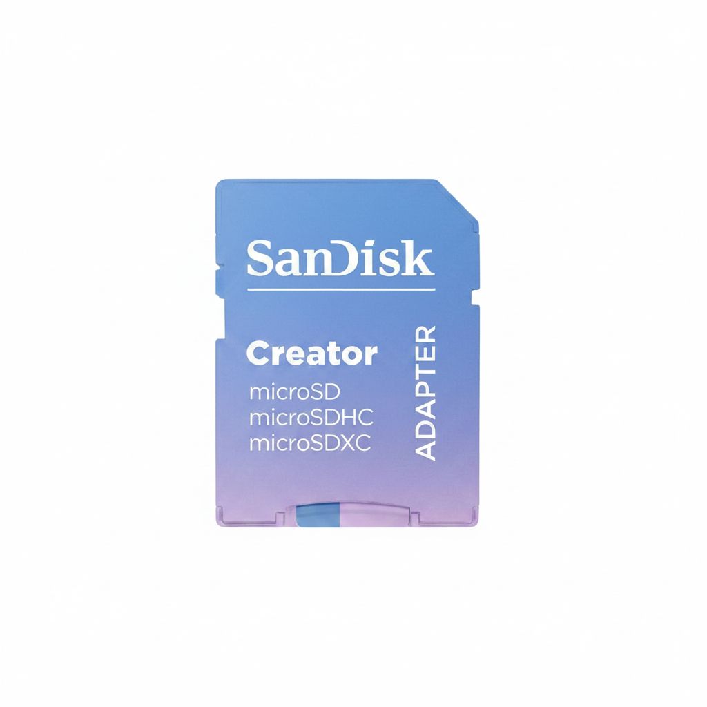 سانديسك كرييتور microSD سعة 256 جيجابايت مع محول، بسرعة قراءة تصل إلى 190 ميجابايت/ثانية، أزرق