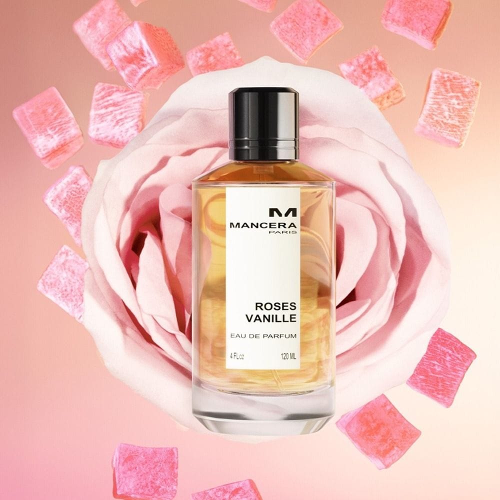 Mancera Roses Vanille Eau de Parfum Unisex, Floral Gourmand Fragrance with Rose, Vanilla, White Musk & Cedarwood - 120ml