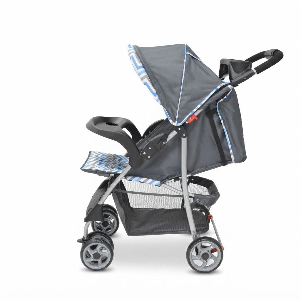 The Moon Brand Trek Baby Stroller - One-Hand Fold Travel Gear with Dual Trays, Multi-Recline Seat Up to 24 Kg, 0 Months +