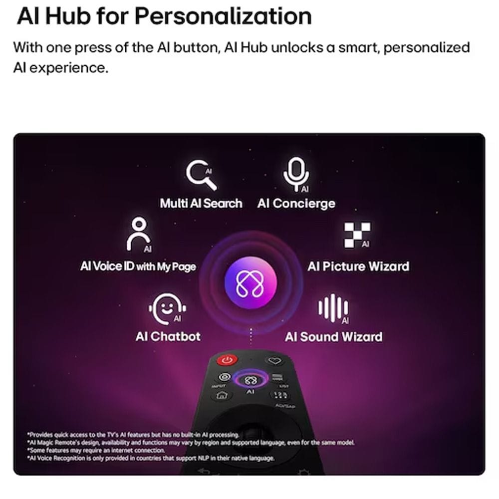 LG 55 Inch OLED AI B6 4K Smart TV - Alpha 8 AI Processor Gen3, 144Hz G-Sync/FreeSync, WebOS with Gemini & Copilot AI, Dolby Vision & Atmos | OLED55B66LA.AMRG