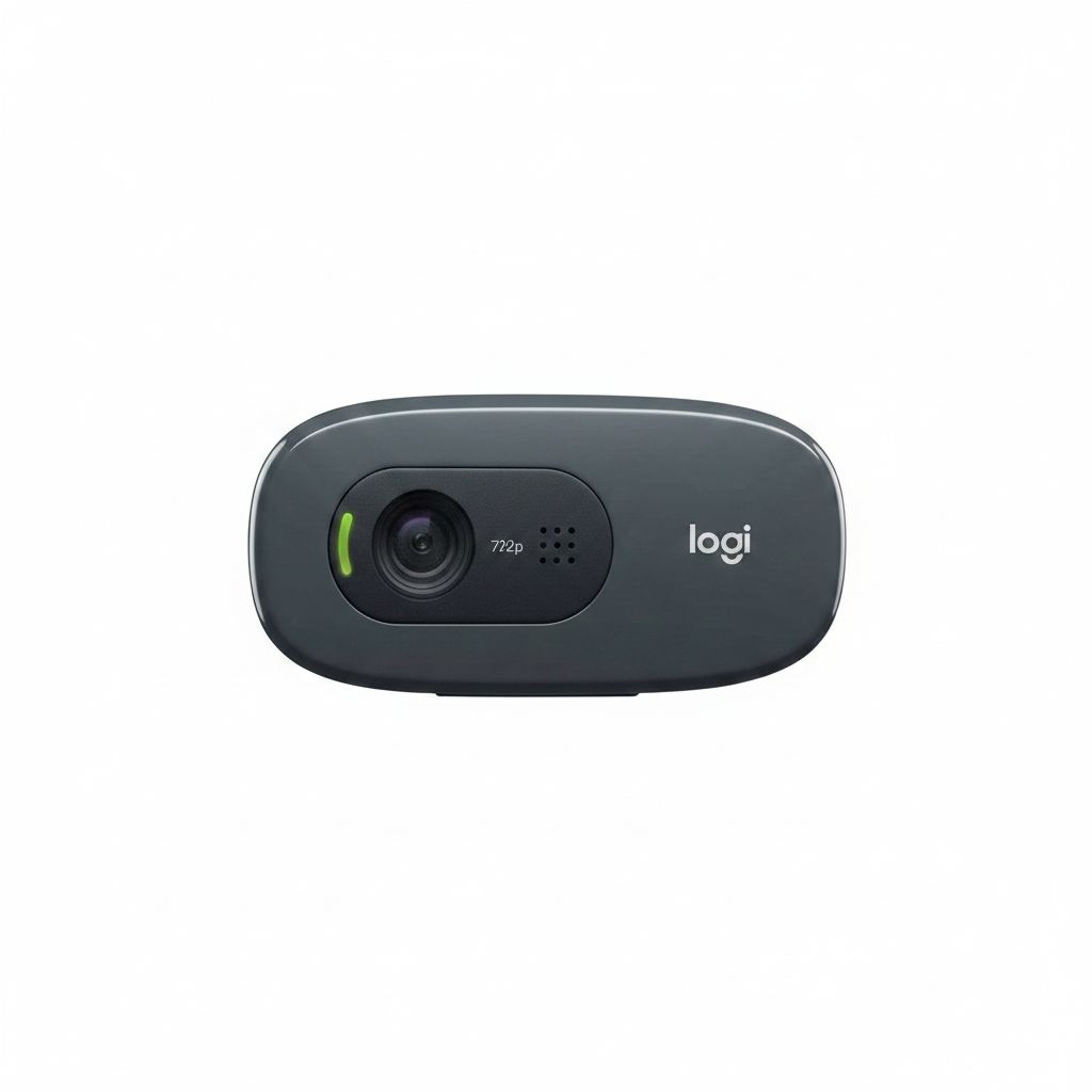 Logitech C270 HD Webcam, 720p Widescreen Video, Light Correction, Noise-Reducing Mic - Black