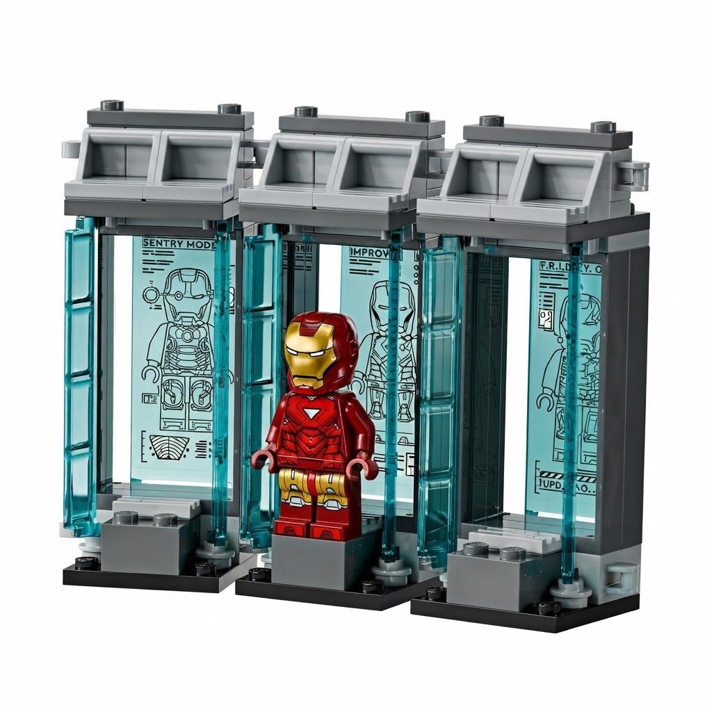 LEGO Marvel Iron Man's Laboratory: Hall of Armour Building Set, Avengers Toy 8+ years