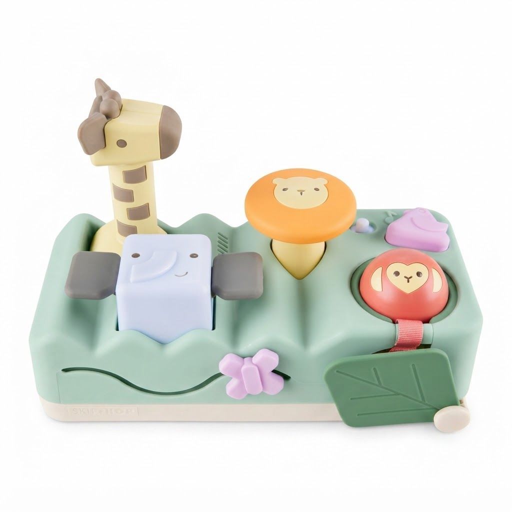 Skip Hop Geometric Wonders Musical Pounding Bench 6+ Monthss, Skill-Building Interactive Activities, Light-Up Musical Instruments - Multicolour