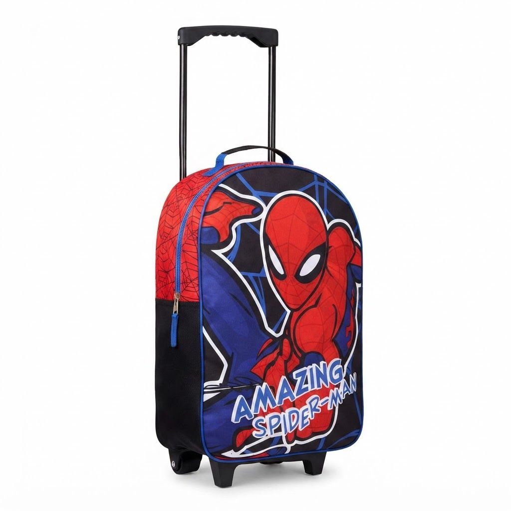 Marvel Kids Trolley Suitcase - Foldable Avengers & Spiderman Travel Carry On Luggage for Boys