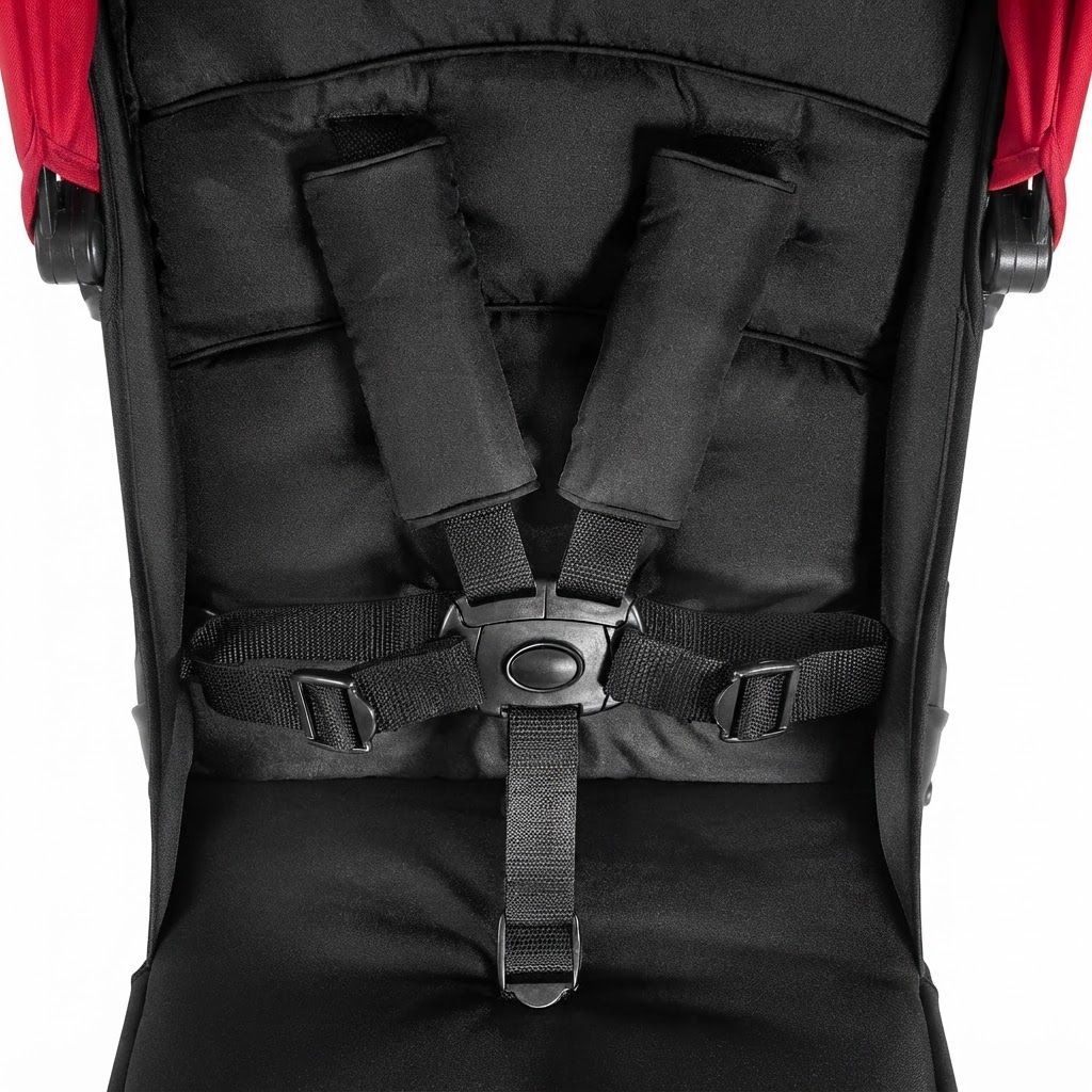 Hauck Sport Pushchair, Lightweight Travel Stroller, Compact & Foldable, Lay-Flat Seat, 5-Point Harness, Ideal for Active Parents on City Streets, Public Transport, and Vacations | Red