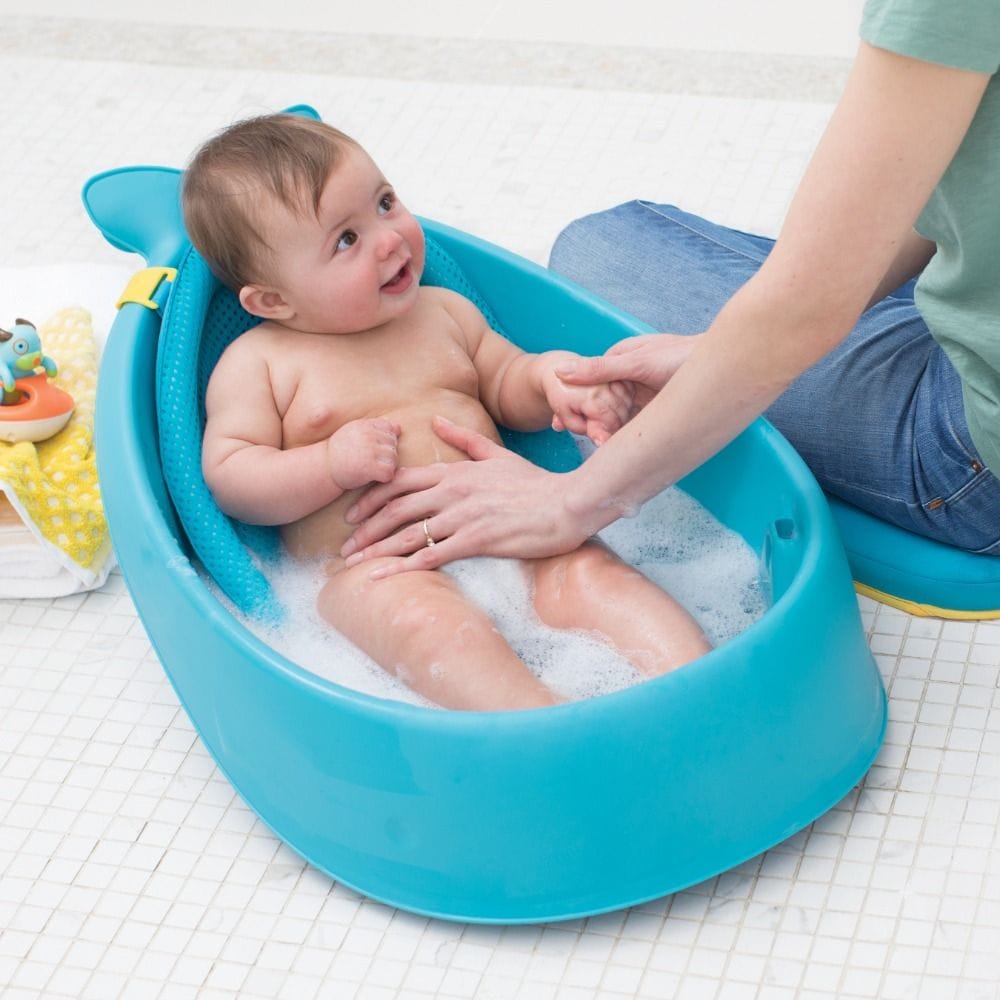 Skip Hop Moby Smart Sling 3 Stage Tub 0+ Monthss, Convenient And Space-Saving Design, Easy Transition For Sitters, Smart Sling For Adjustable Comfort - Blue