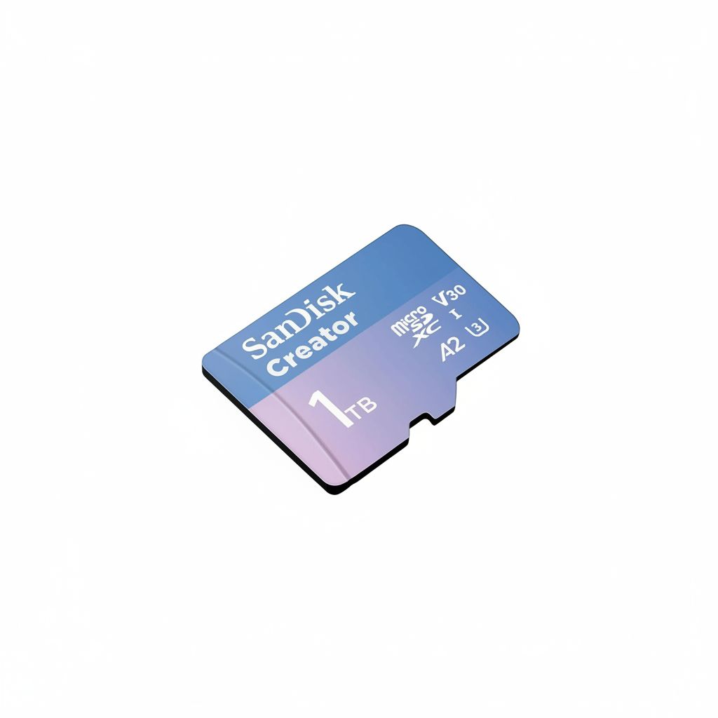 سانديسك كرييتور microSD سعة 1 تيرابايت مع محول، بسرعة قراءة تصل إلى 190 ميجابايت/ثانية، أزرق