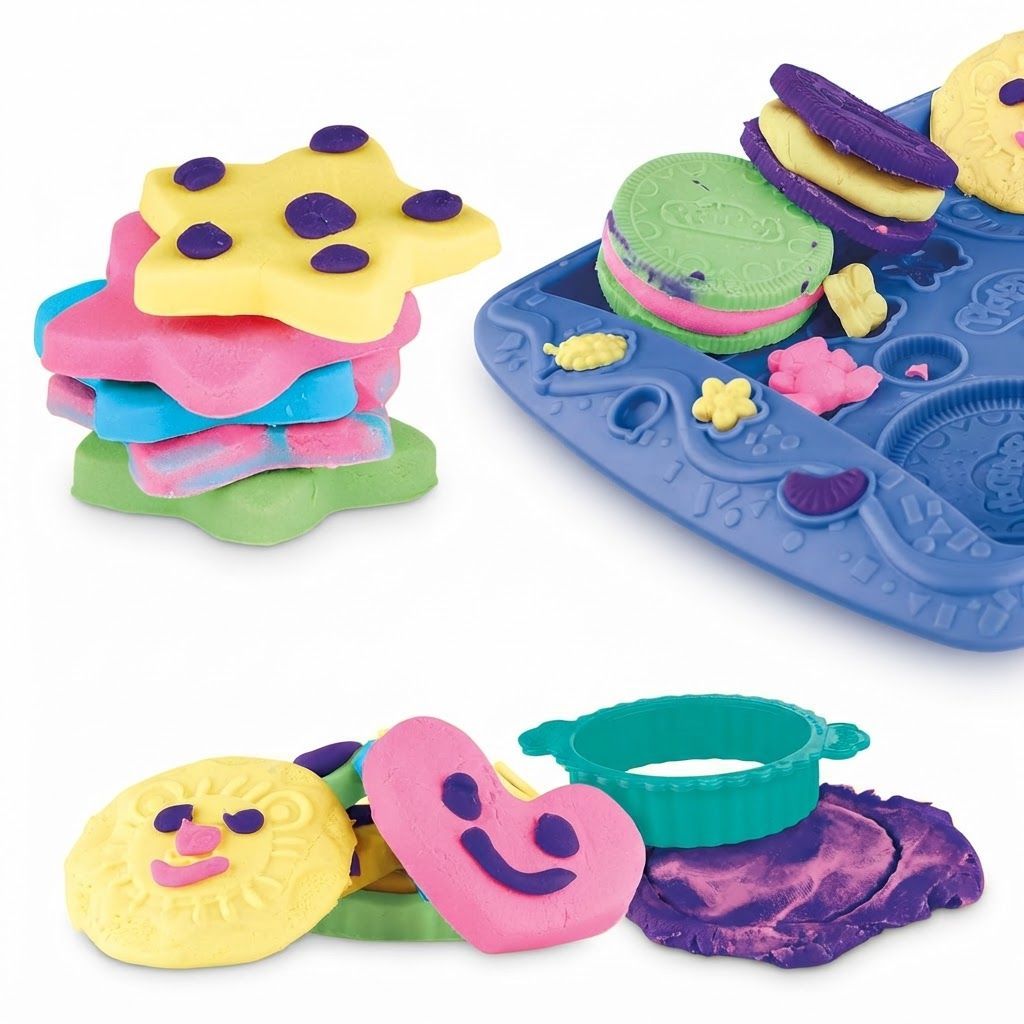 Play-Doh Kitchen Creations Cookie Creations Playset, Arts & Crafts Play Food Set for Kids Ages 3+  Non-toxic Modeling Compound