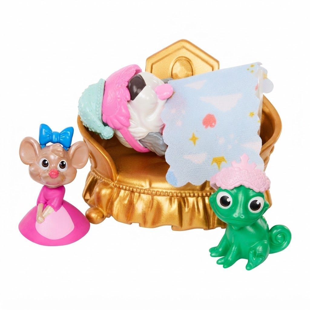 Mattel Disney Princess Pet Castle Playset, 2-Foot Tall Palace with 7 Play Areas, 3 Animal Figures & Furniture, Green Pet Castle Playset
