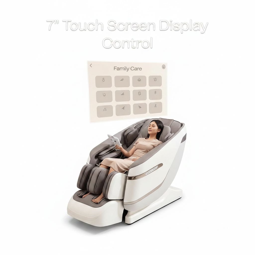 Rotai Massage Chair, Full Body with 4D Foot Rollers, Heating, 22 Auto Programs, Zero Gravity, 7" Touch Tablet, Voice Control -Grey - RT5652 