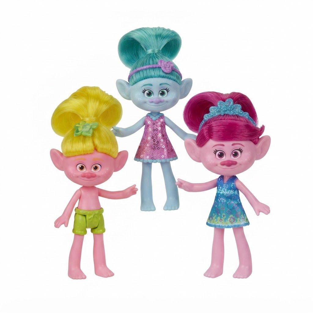 Mattel Dream Works Trolls Band Together Trendsettin’ Chenille Fashion Doll, Signature Blue Hair & Fashion Accessories, Blue