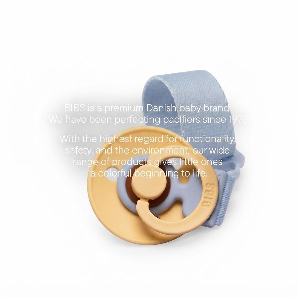 BIBS Pacifier Clip Loop 0+ Months, Extra Large Safety Vent, One-Handed Clipping Design, Long-Lasting Use And Peace of Mind - Dark Oak