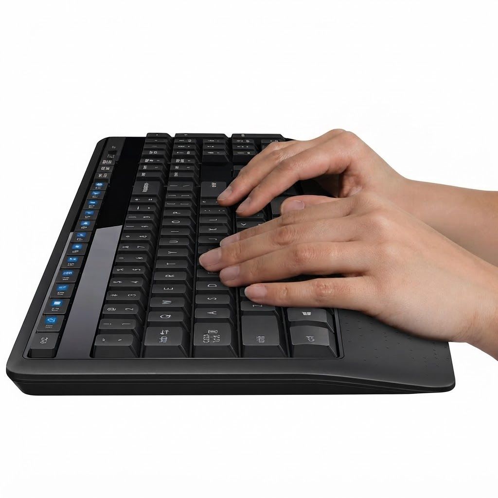 Logitech MK345 Wireless Keyboard and Mouse Combo - Full-Sized Keyboard with Palm Rest, Comfortable | Black