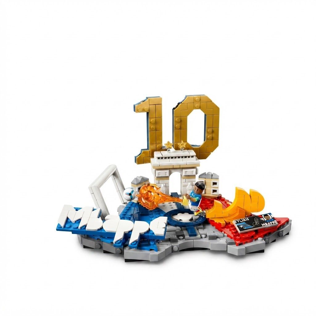 LEGO Editions Kylian Mbappé  Football Highlights Buildable Sports Display Model for Kids 1 Kylian Mbappé Minifigure, 10+ years