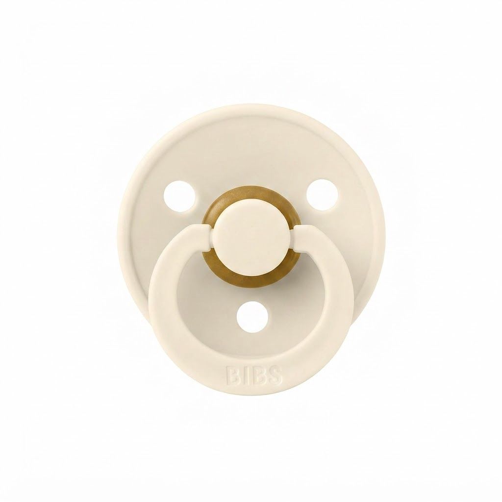 BIBS Latex Colour Round Pacifier Size 2 6+ Months 2 Pack, Customized Comfort, Skin-Like Softness, Flexible And Durable - Woodchuck/Blush