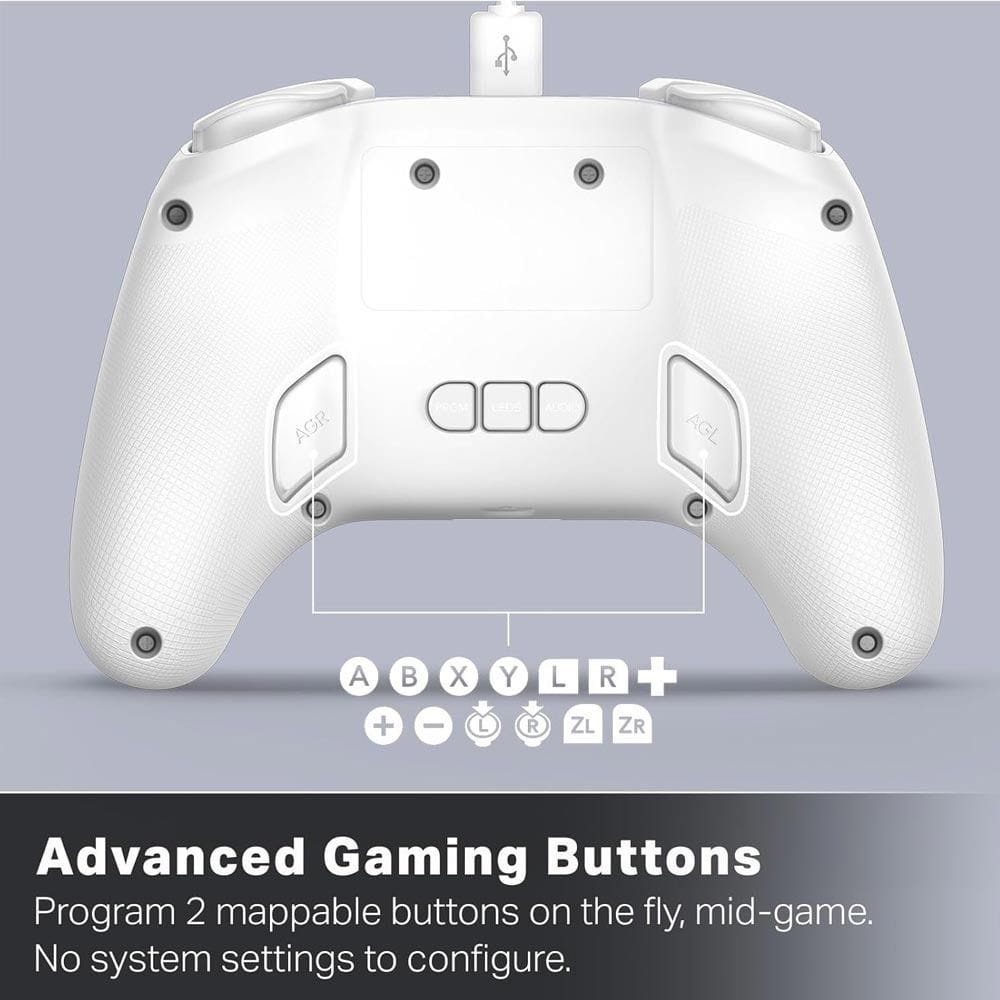 PowerA Advantage Wired Controller for Nintendo Switch 2, Hall Effect Sticks, RGB Lumectra Lighting, Ergonomic Design & Mappable Buttons | White - 617885152917