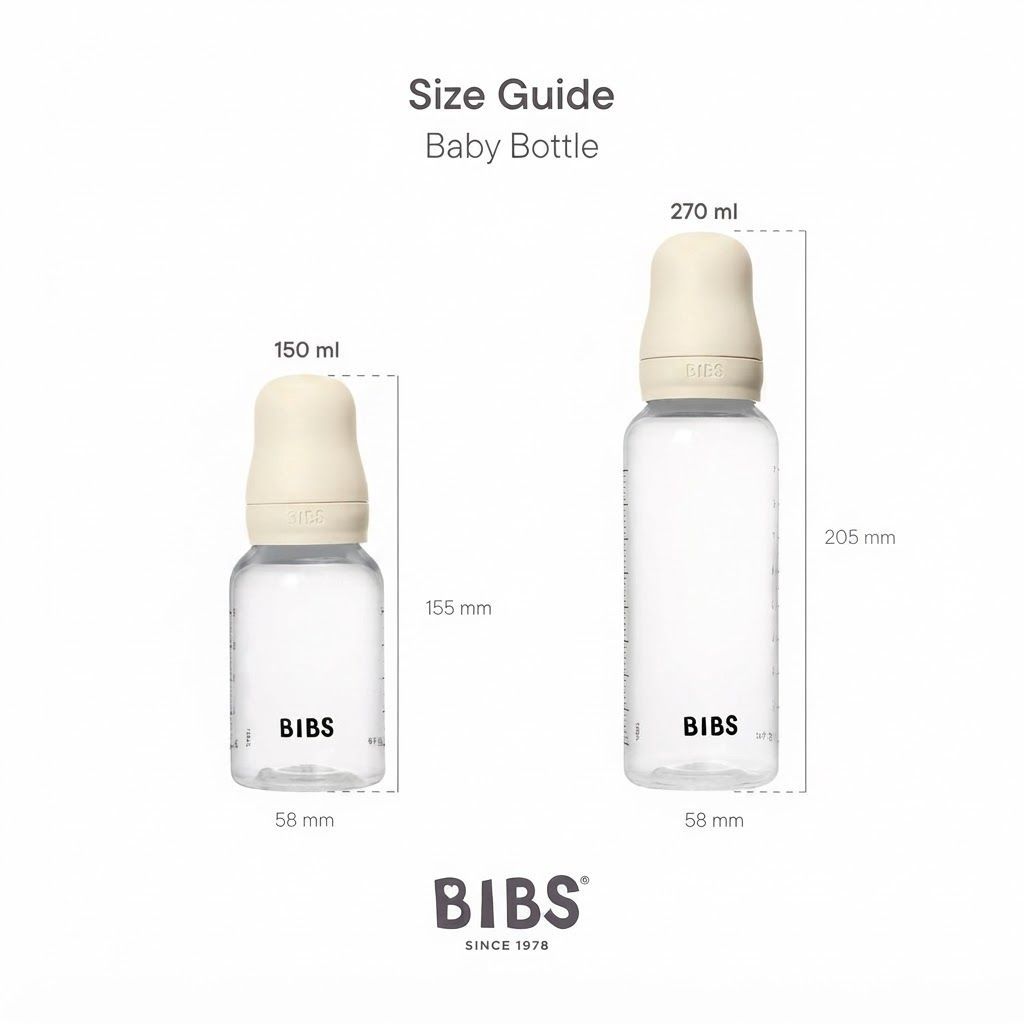 BIBS Slow-Flow Bottle With Latex Nipple 150ml, BPA-Free, Anti-Colic And Lightweight Design, Natural Comfort - Blush