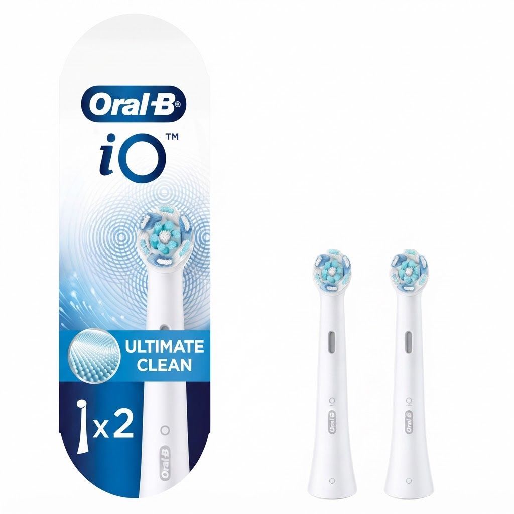 Oral-B iO Series Ultimate Clean Replacement Brush Heads, White, 2-Count - Compatible with iO Handles