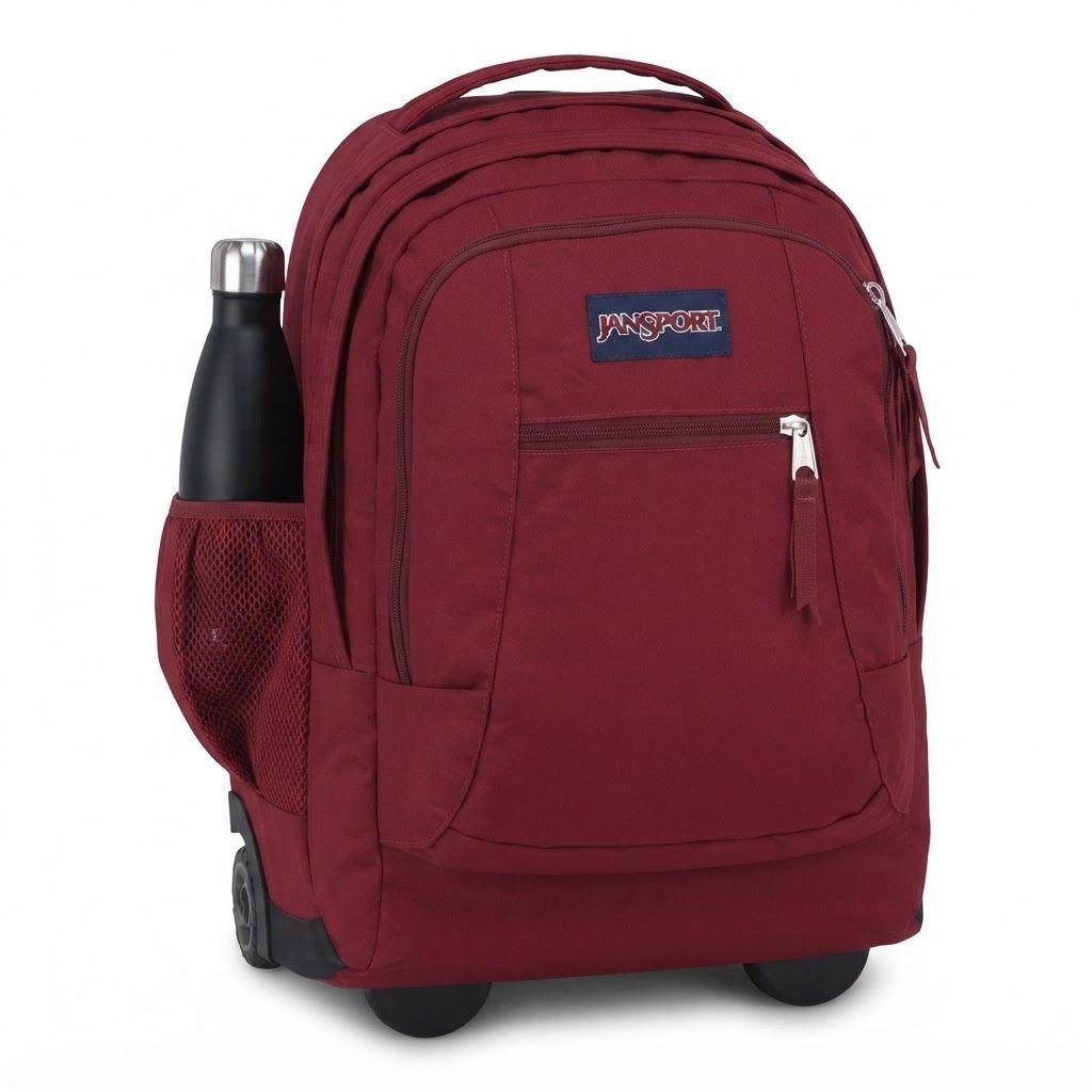 JanSport Driver 8 Rolling Backpack - Converts to Wheeled Laptop Bag, 15 Inch Laptop Sleeve, Unisex 100% Recycled 600 Denier Polyester