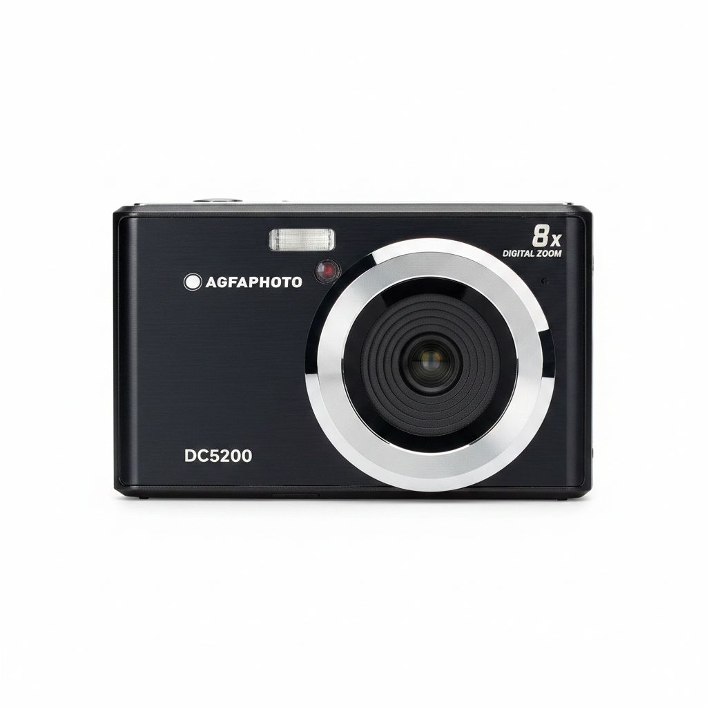AgfaPhoto Realishot DC5200 Digital Camera 21MP, 8X Zoom, 720p Video, Compact Design for Travel and Events - Black