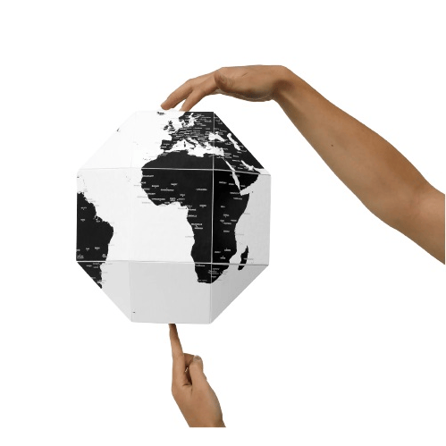 Palomar DearWorld by Cities Medium, 30cm Pinnable City Map, Premium Cotton Cardboard, 50 Red Pins, High-Quality Print