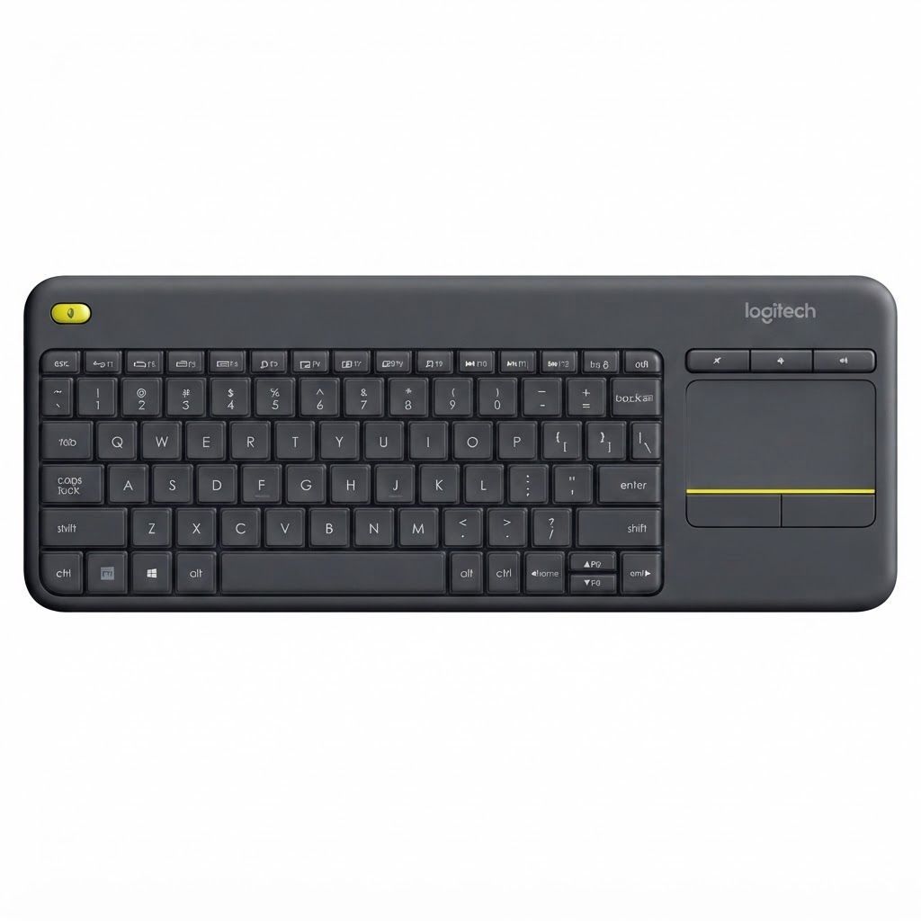 Logitech K400 Plus Wireless Touchpad Keyboard for TV - Compact PC Keyboard with 10m Range |Black