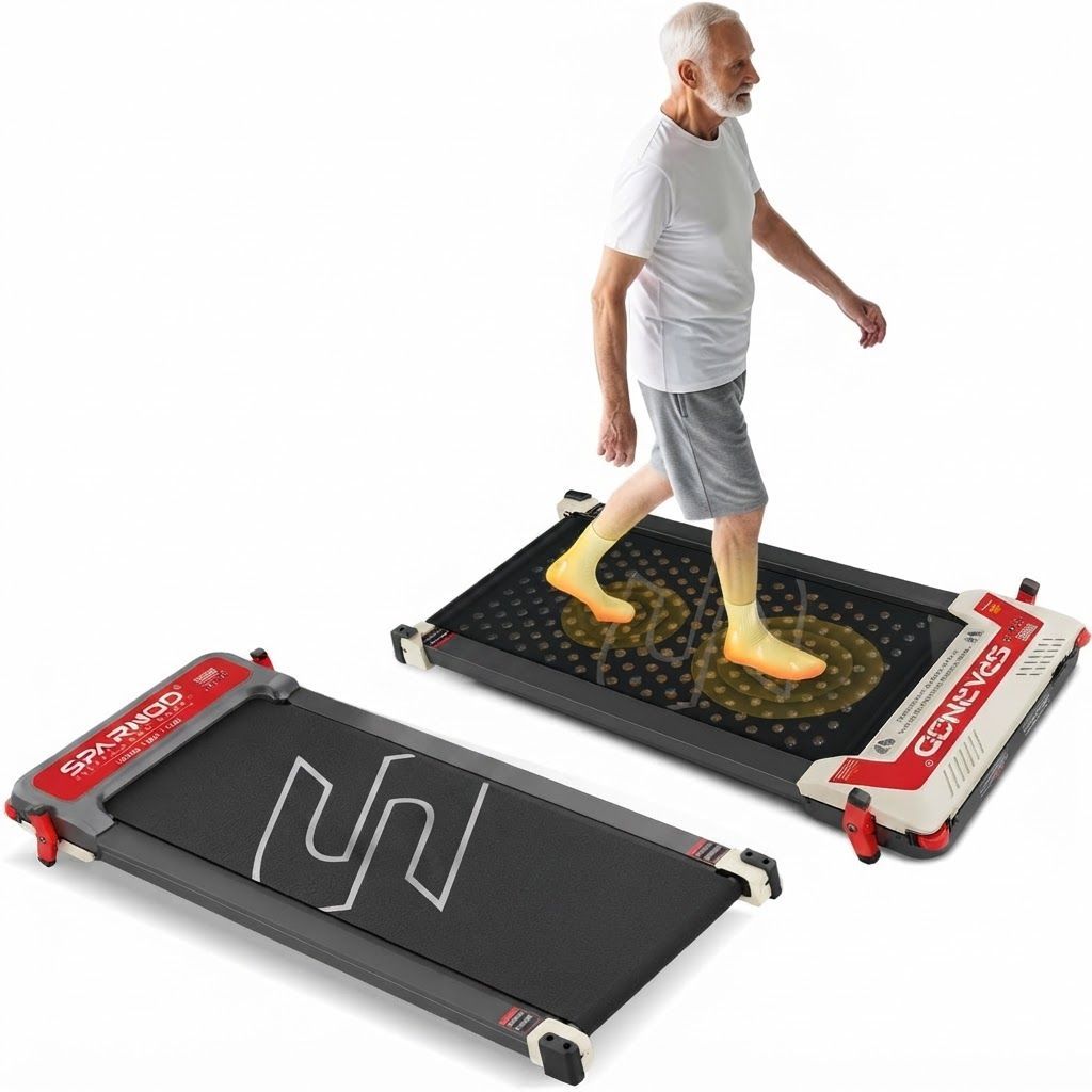 Sparnod Fitness Walking Pad & Treadmill, 100kg Capacity, Shock Absorption, LED Display, Compact Ultra-Slim Design | STH-3003